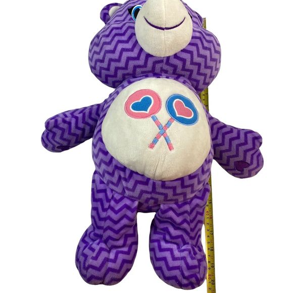 Care Bears Share Bear Purple Zigzag Large Jumbo Plush 20" 2015 Just Play - Picture 8 of 8